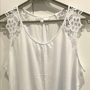 White Floral Lace Tank Top